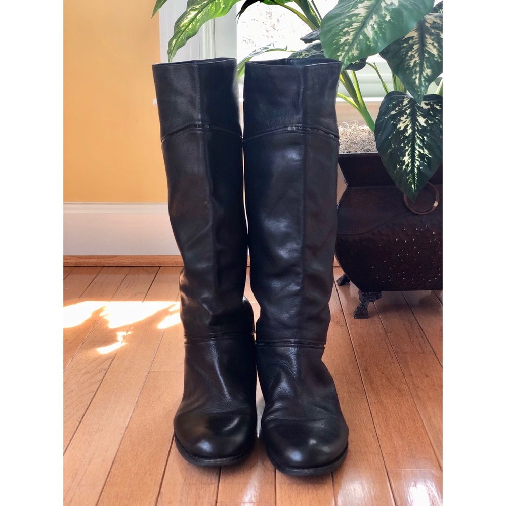 Black Leather Riding Boots - Picture 2 of 4